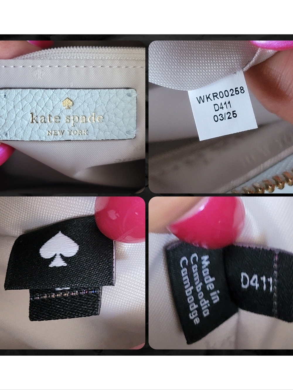 Kate Spade WKRU0258 Monica Small Crossbody Ice Blue Pebbled Leather Bag NWT - Picture 12 of 15